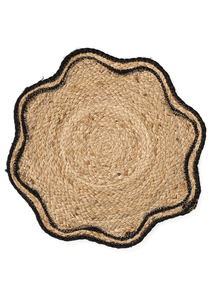 Placemat Jute Curvy Natural - Black