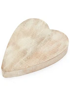 Heart Serving Board Wooden - Whitewash