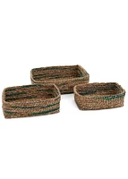 Seagrass Rectangle Baskets - Set of 3