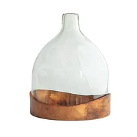 Glass Cloche with Metal Tray