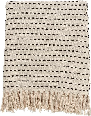 Stitched Line Throw, Ivory