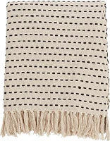 Stitched Line Throw, Ivory