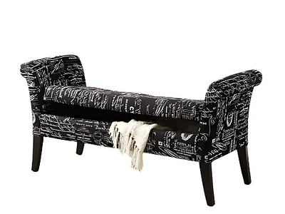 FLOOR MODEL Storage Bench - Dark French Fabric