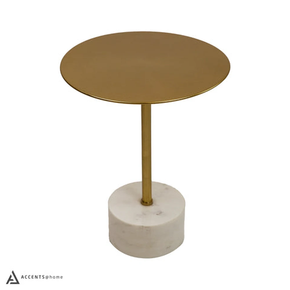 SELAH SIDE TABLE WITH GOLD TOP / MARBLE BASE