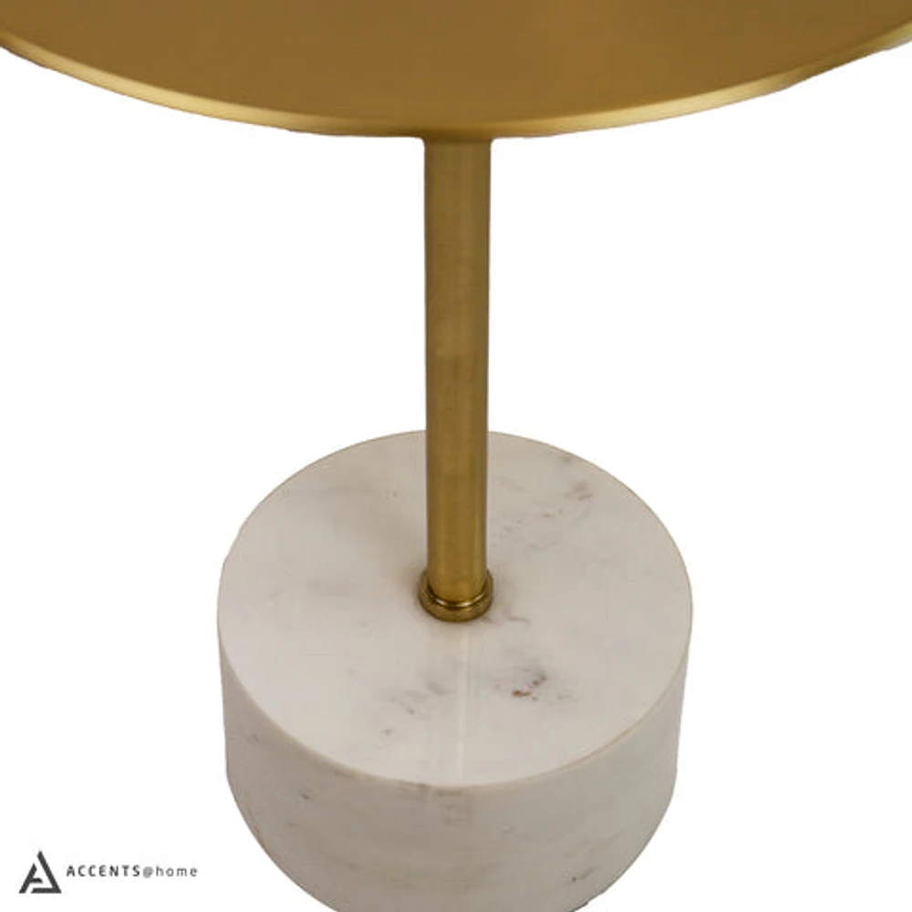 SELAH SIDE TABLE WITH GOLD TOP / MARBLE BASE