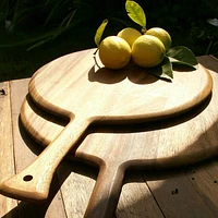 Acacia Round Board with Handle - Medium