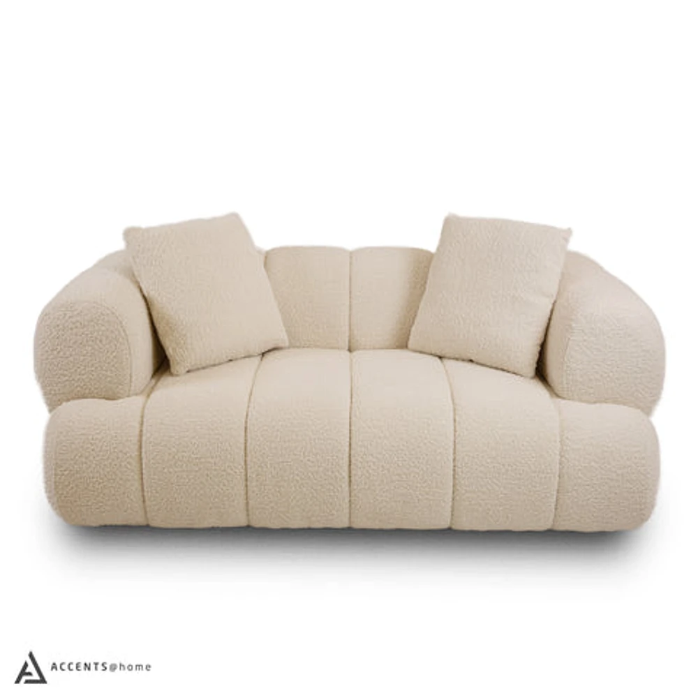 Adonis Loveseat w/2 Pillows - Wooly Almond