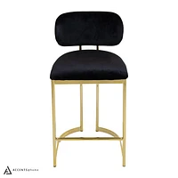 Aiden Gold & Velvet Counter Height Stool