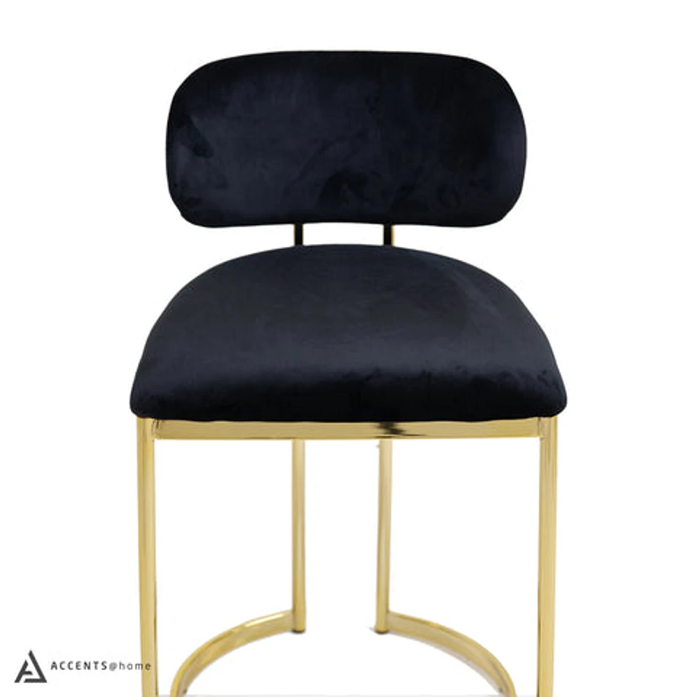 Aiden Gold & Velvet Counter Height Stool