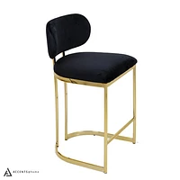 Aiden Gold & Velvet Counter Height Stool