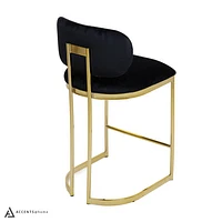 Aiden Gold & Velvet Counter Height Stool