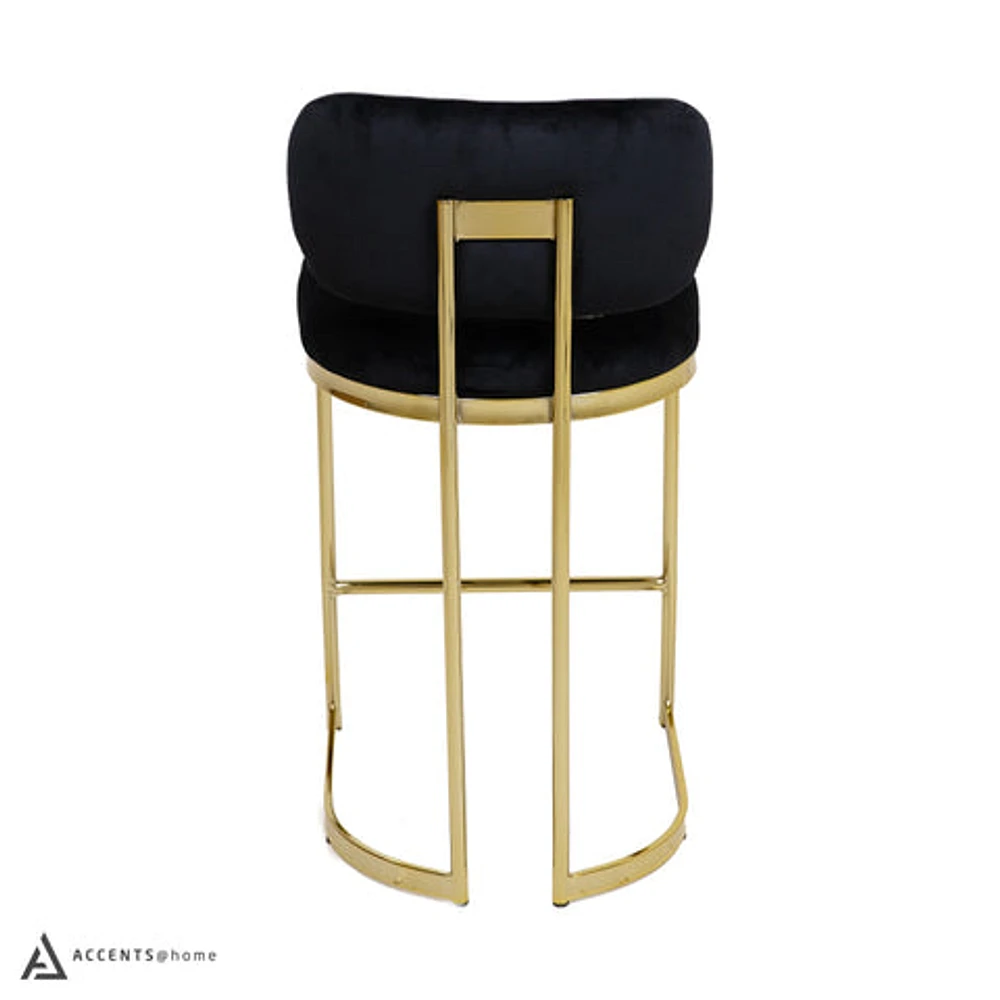 Aiden Gold & Velvet Counter Height Stool