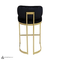 Aiden Gold & Velvet Counter Height Stool