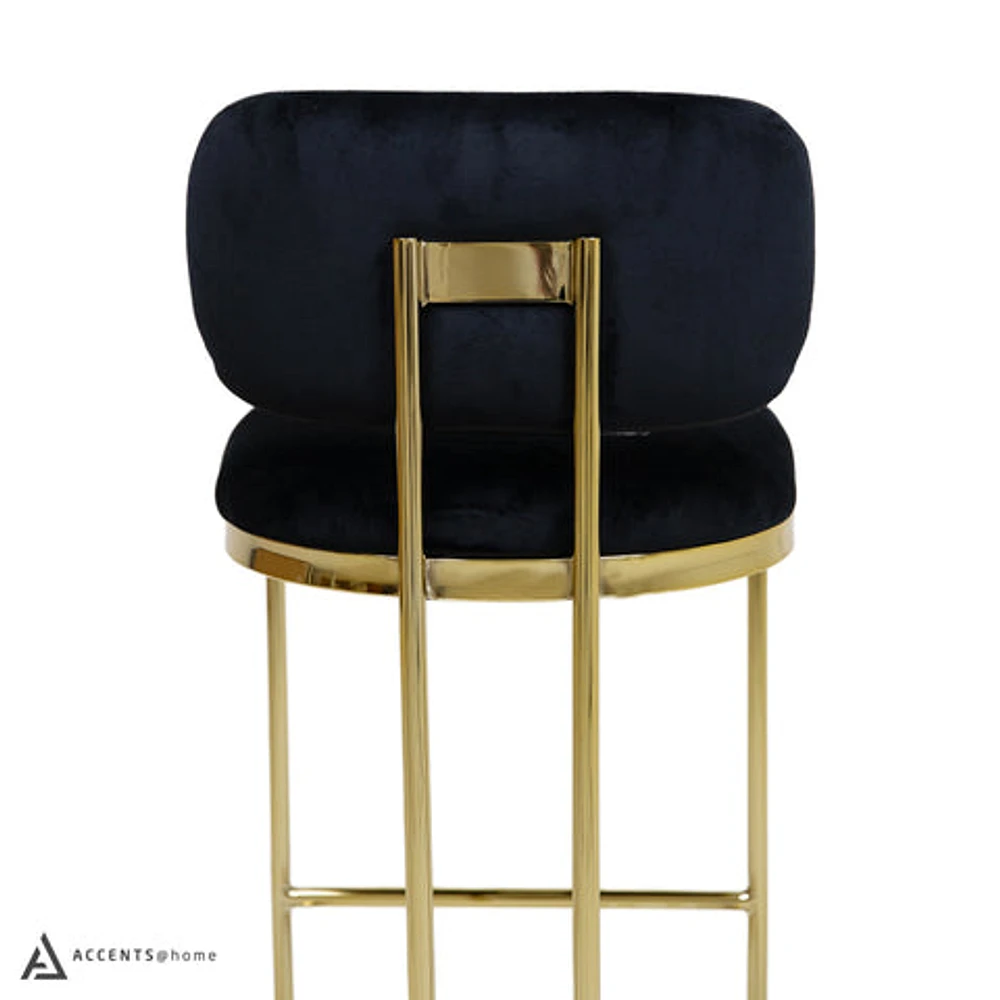 Aiden Gold & Velvet Counter Height Stool