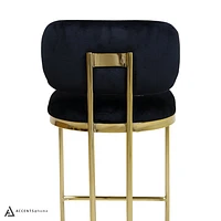 Aiden Gold & Velvet Counter Height Stool