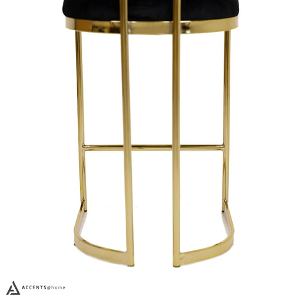 Aiden Gold & Velvet Counter Height Stool