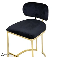 Aiden Gold & Velvet Counter Height Stool