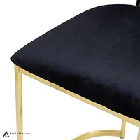 Aiden Gold & Velvet Counter Height Stool