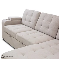 Alonso Sleeper Sectional with USB - Stone