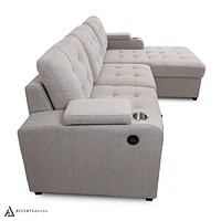 Alonso Sleeper Sectional with USB - Stone