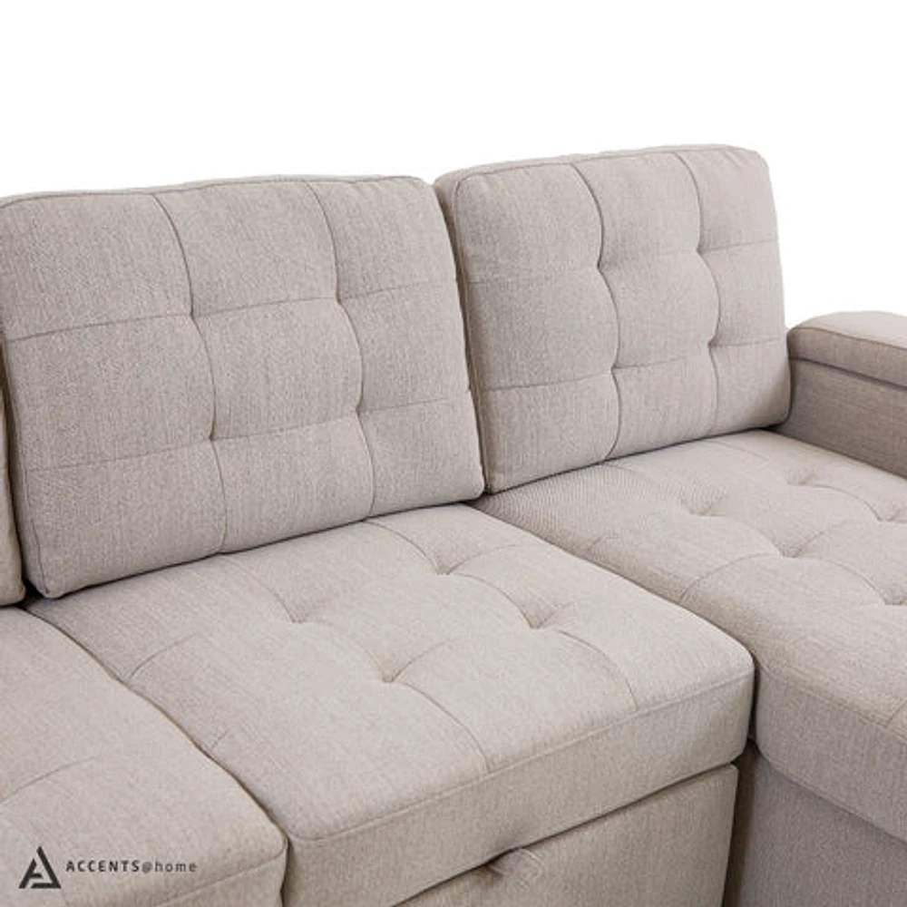 Alonso Sleeper Sectional with USB - Stone