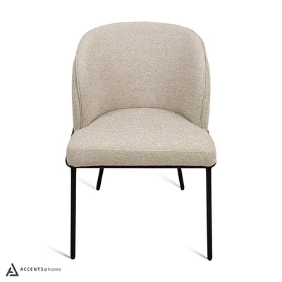 Angelo Flax Fabric Dining Chair - Beige