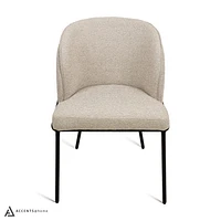 Angelo Flax Fabric Dining Chair - Beige