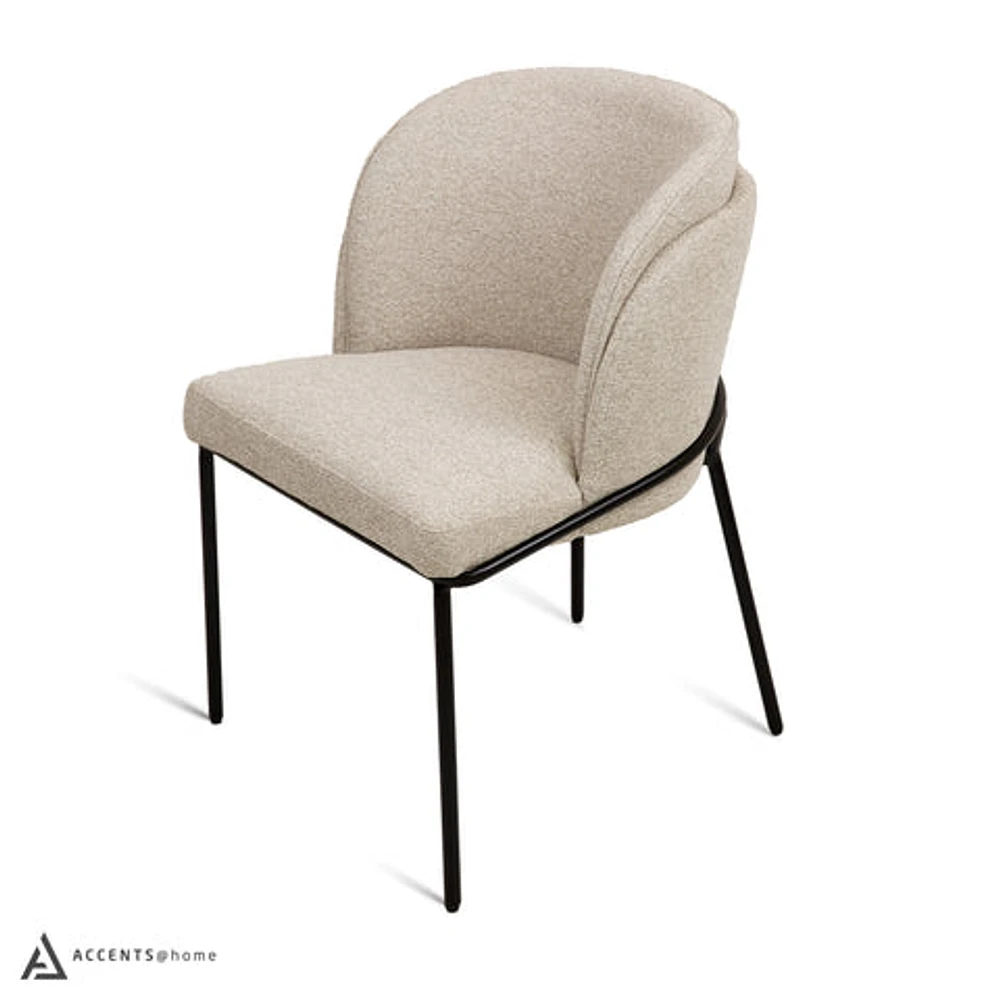 Angelo Flax Fabric Dining Chair - Beige