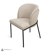 Angelo Flax Fabric Dining Chair - Beige