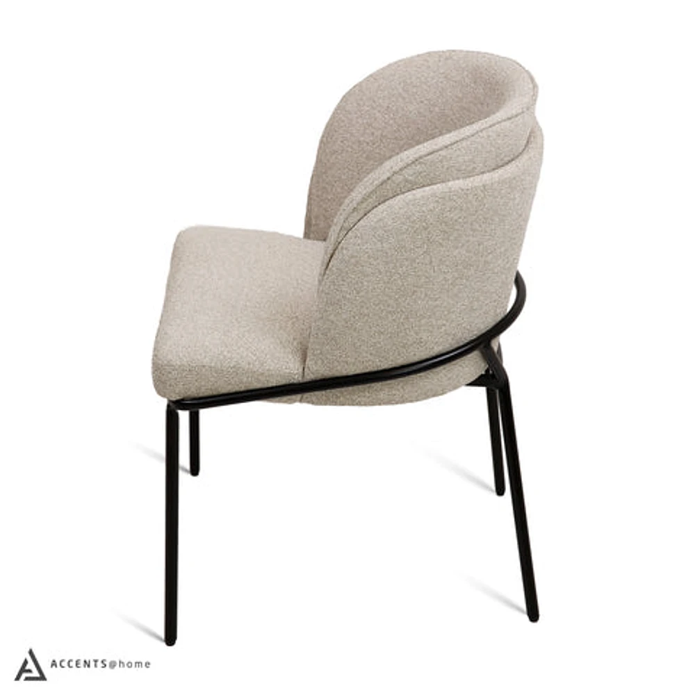 Angelo Flax Fabric Dining Chair - Beige