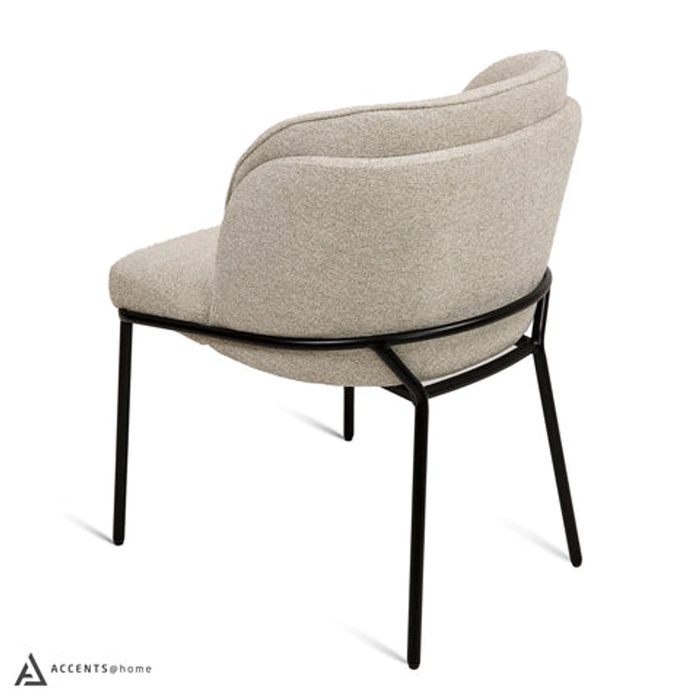 Angelo Flax Fabric Dining Chair - Beige