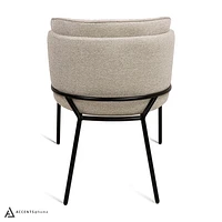 Angelo Flax Fabric Dining Chair - Beige