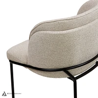 Angelo Flax Fabric Dining Chair - Beige