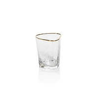 Aperitivo Triangular Glass Clear w/ Gold Rim