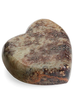 Deco Heart Paper Weight Soap Stone Natural Brown