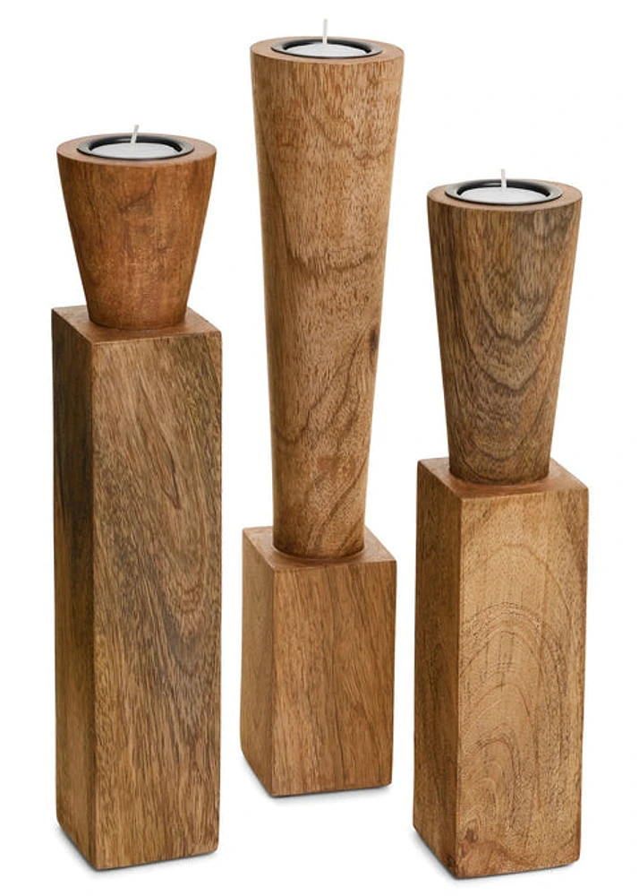 Sassari Candle Holder Mango Wooden Natural