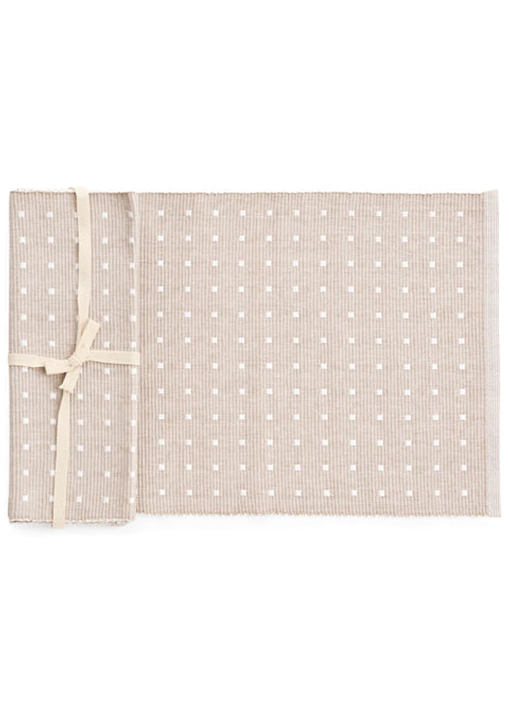 Dominika Rib Polka Dot Placemats - Set of 4