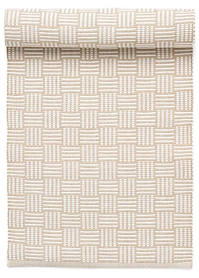 Delacruz Tab Runner Cotton Geo Strp Taupe-white