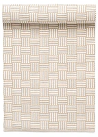 Delacruz Tab Runner Cotton Geo Strp Taupe-white