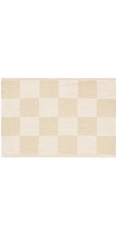 Placemat Rib Cotton Checkered Beige - Set of 4