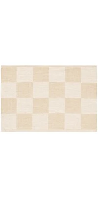 Placemat Rib Cotton Checkered Beige - Set of 4