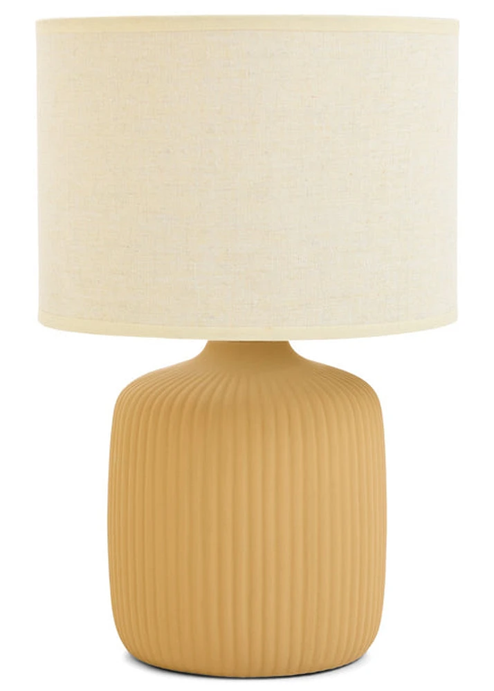 Penelope Table Lamp Ceramic Ribbed Ochre