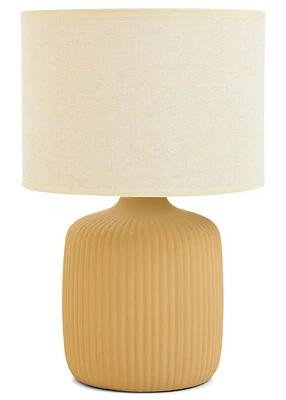 Penelope Table Lamp Ceramic Ribbed Ochre