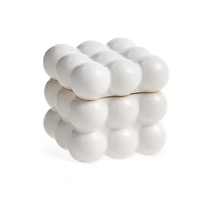 Bubble Deco Ceramic Box White