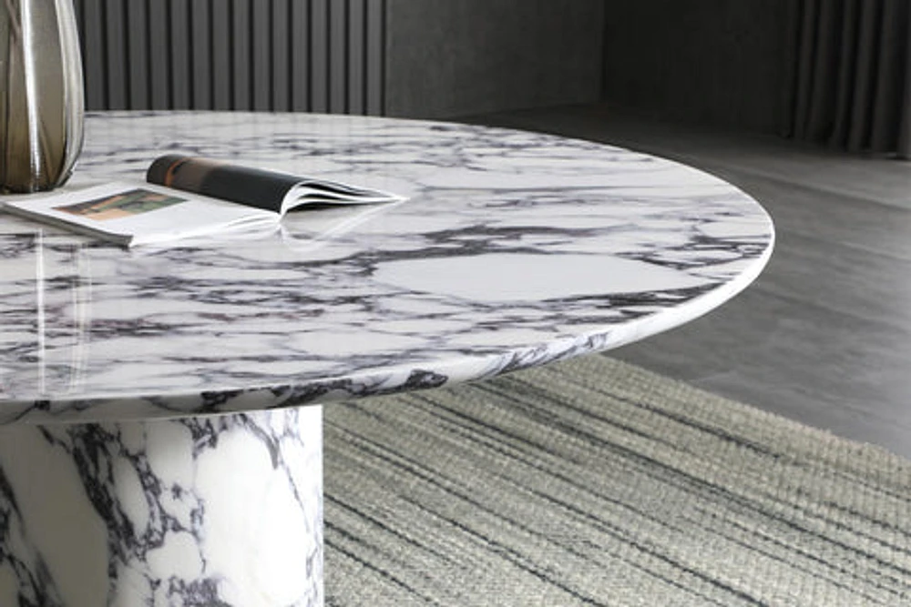 Barclay Glossy Marble Foil Top Dining Table