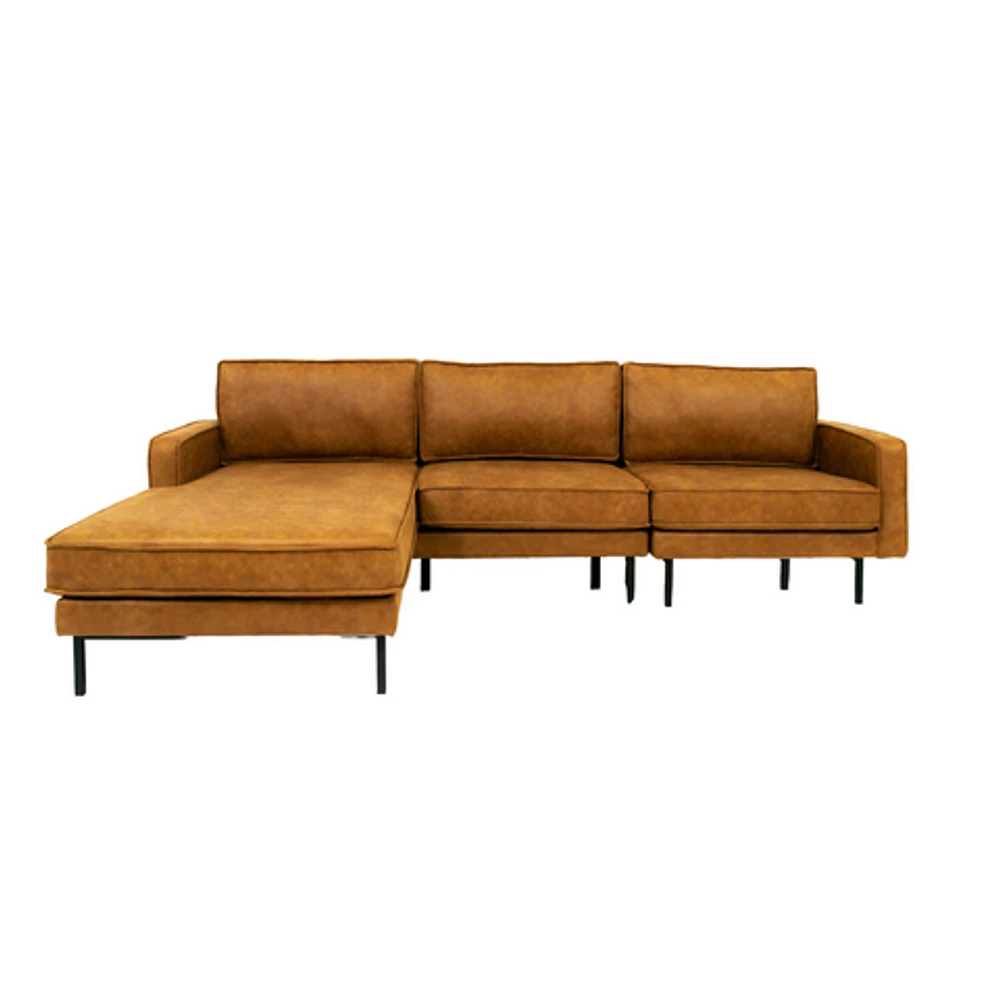 Beaumont Mid Century Reversible Sectional - Tan Brown