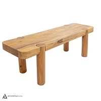 Haini Acacia Wood Round Leg Bench