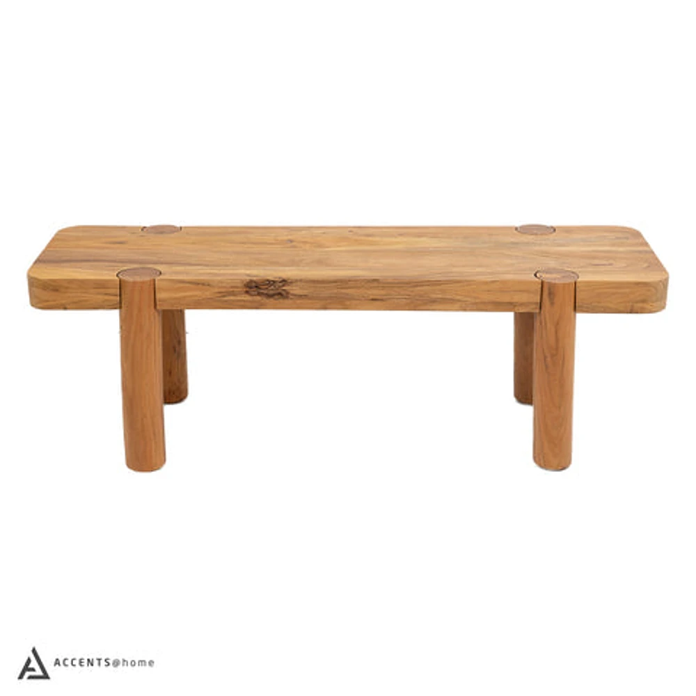 Haini Acacia Wood Round Leg Bench