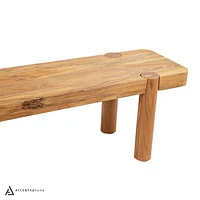 Haini Acacia Wood Round Leg Bench