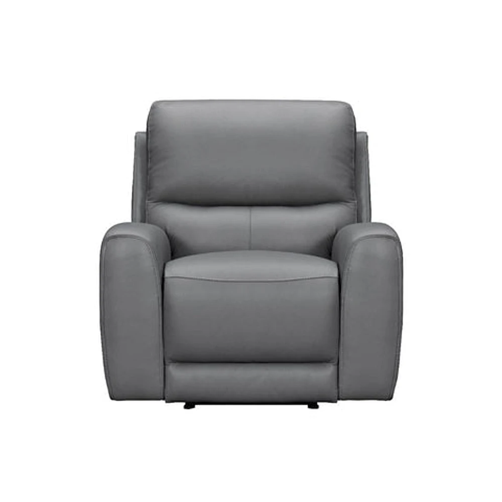 Brooke Leather Power Recliner Chair - Dark Grey